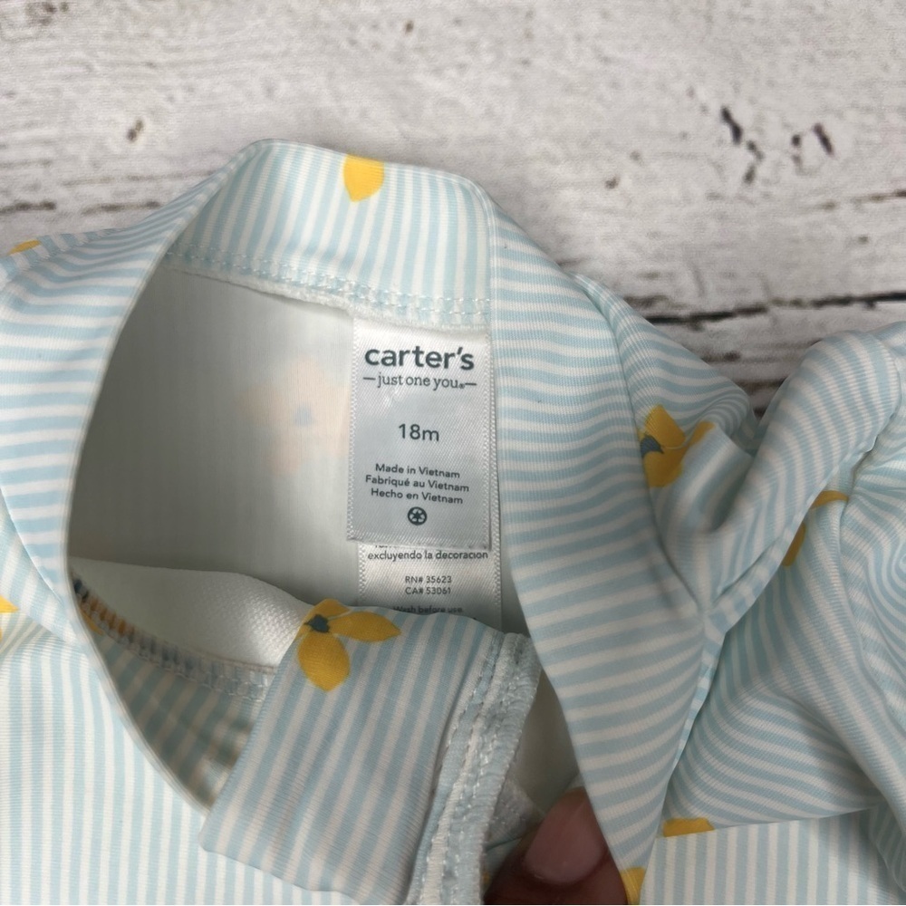 Carter's Daisy Long Sleeve One Piece Rashguard Size 18M - Picture 3 of 4
